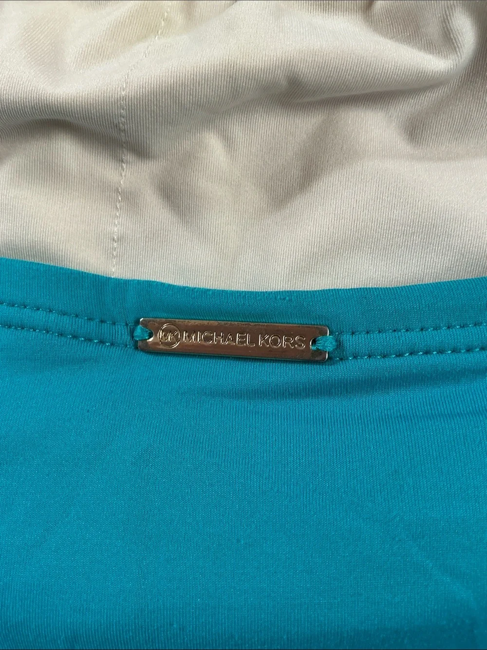 Michael Kors Teal Ruffled Multi Tier Swim Tankini Top Size Medium